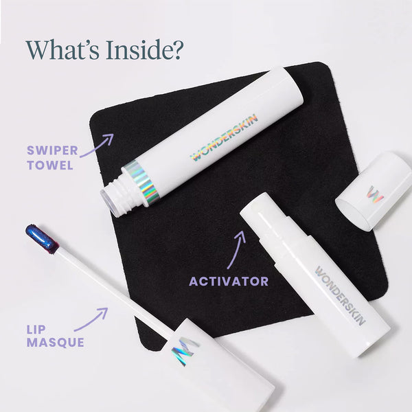 Wonderskin Wonder Blading All Day Lip Stain Peel Off Masque and Reveal Kit - Long Lasting, Waterproof Nude Lip Tint, Transfer Proof Natural Makeup Stain Kit (Whimsical)