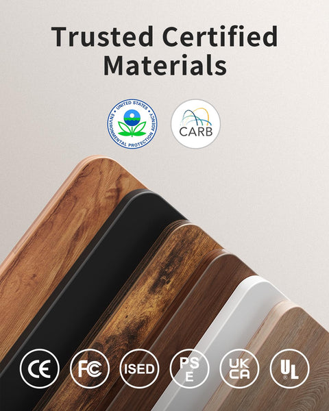 FEZIBO Height Adjustable Electric Standing Desk, 120 * 60 cm Stand up Table, Sit Stand Home Office Desk with Splice Board, White Frame/Maple Top