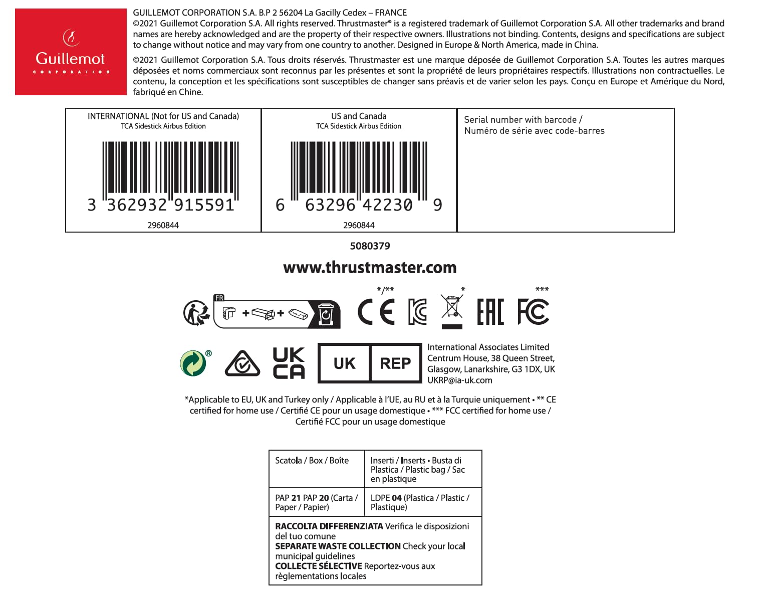 Thrustmaster TCA Sidestick Airbus Edition - Ergonomic Flight Stick with 12 Remappable Buttons and Thrust Reverser for PC