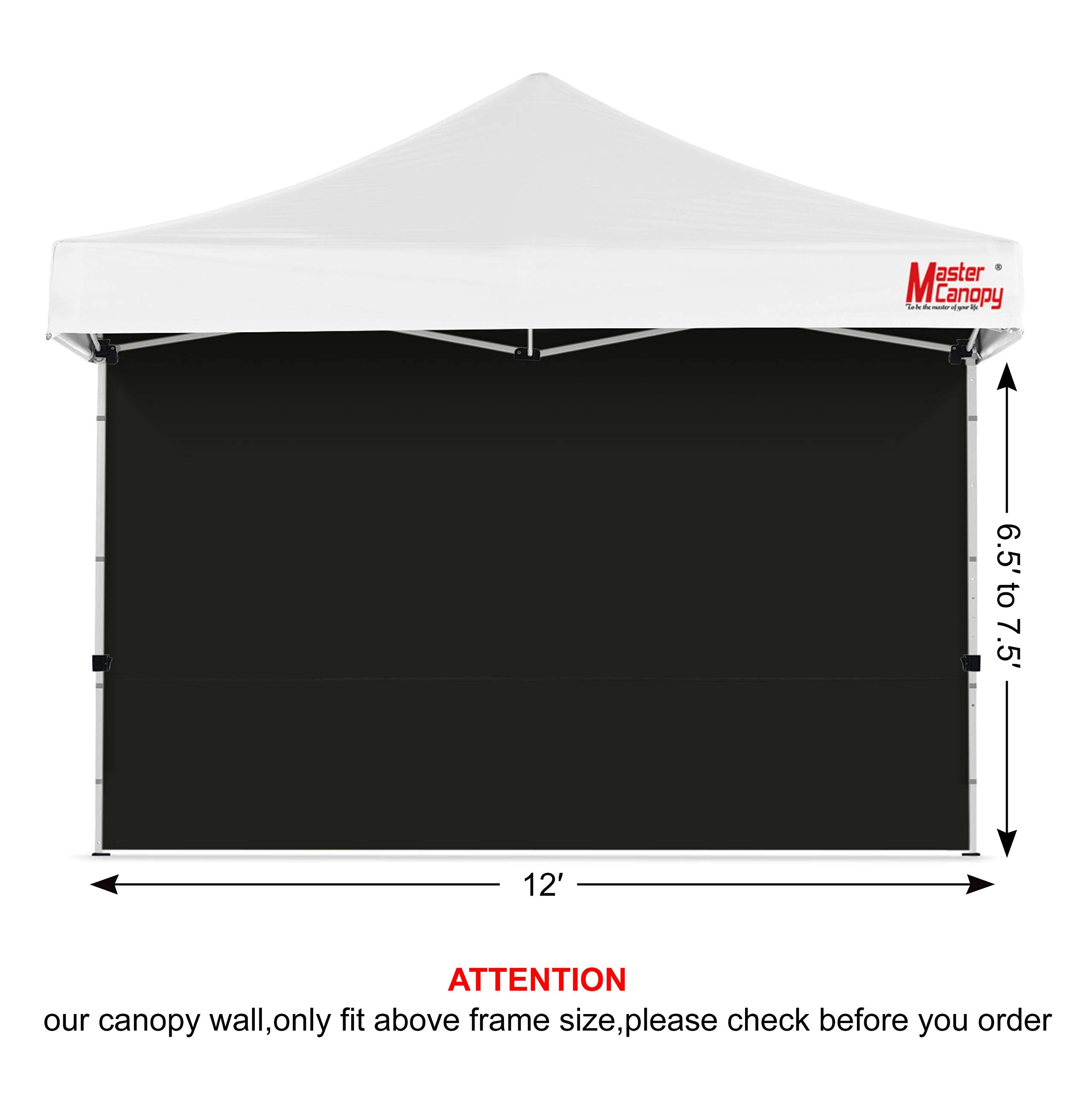MASTERCANOPY Instant Gazebo Sidewall Panels Sunwall for 3x3M Pop Up Gazebo,1 Piece,Black