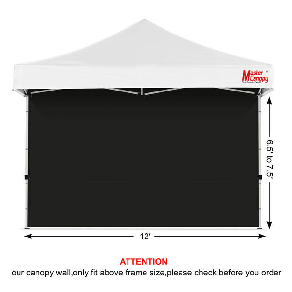 MASTERCANOPY Instant Gazebo Sidewall Panels Sunwall for 3x3M Pop Up Gazebo,1 Piece,Black