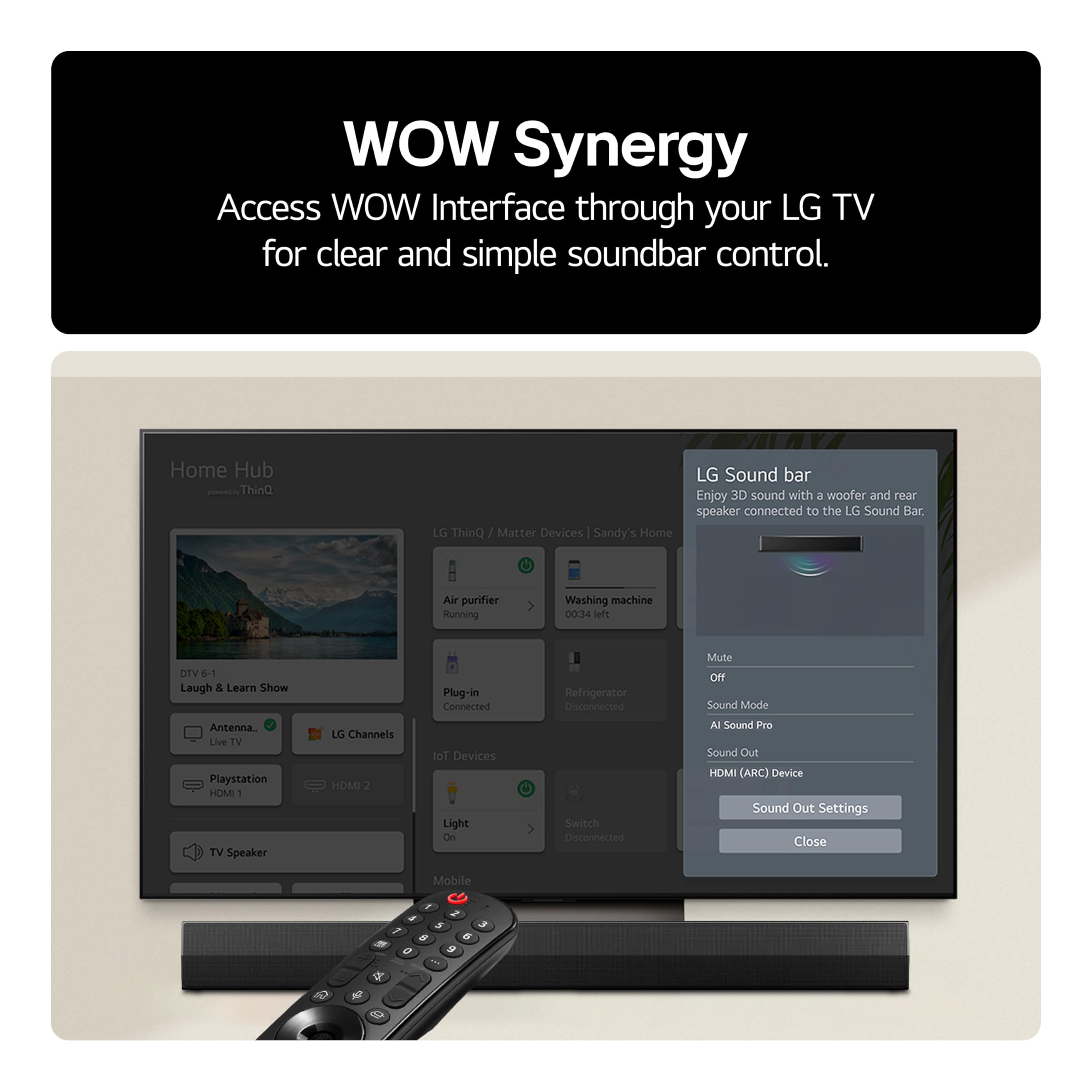 LG USC9S Bluetooth Soundbar for TV with Dolby Atmos & Wireless Subwoofer 3.1 channel