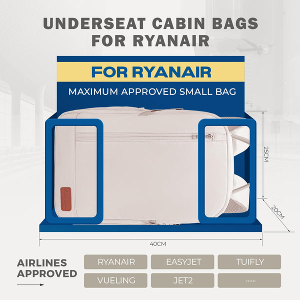 VMIKIV for Ryanair Cabin Bags 40x20x25 Underseat Carry On Bag,Small Travel Backpack Cabin Size for Men Women,Hand Luggage for Overnight, Weekend,Under Seat Casual Daypack for Airlines