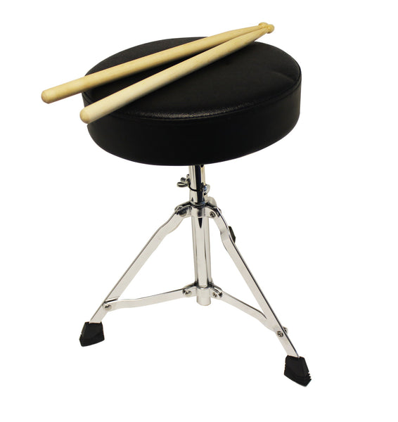 Music Alley DBJK02-BK Three Piece Junior Drum Kit for Kids with Cymbal Pedal Drum Stool and Drum Sticks Metallic Black 3 Piece