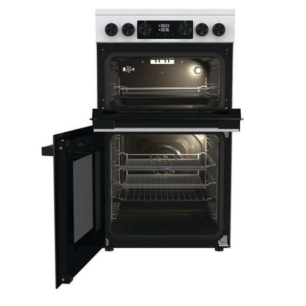 Hisense HDE3211BBUK 60cm Electric Cooker with Ceramic Hob-Black , A Rated Double Oven