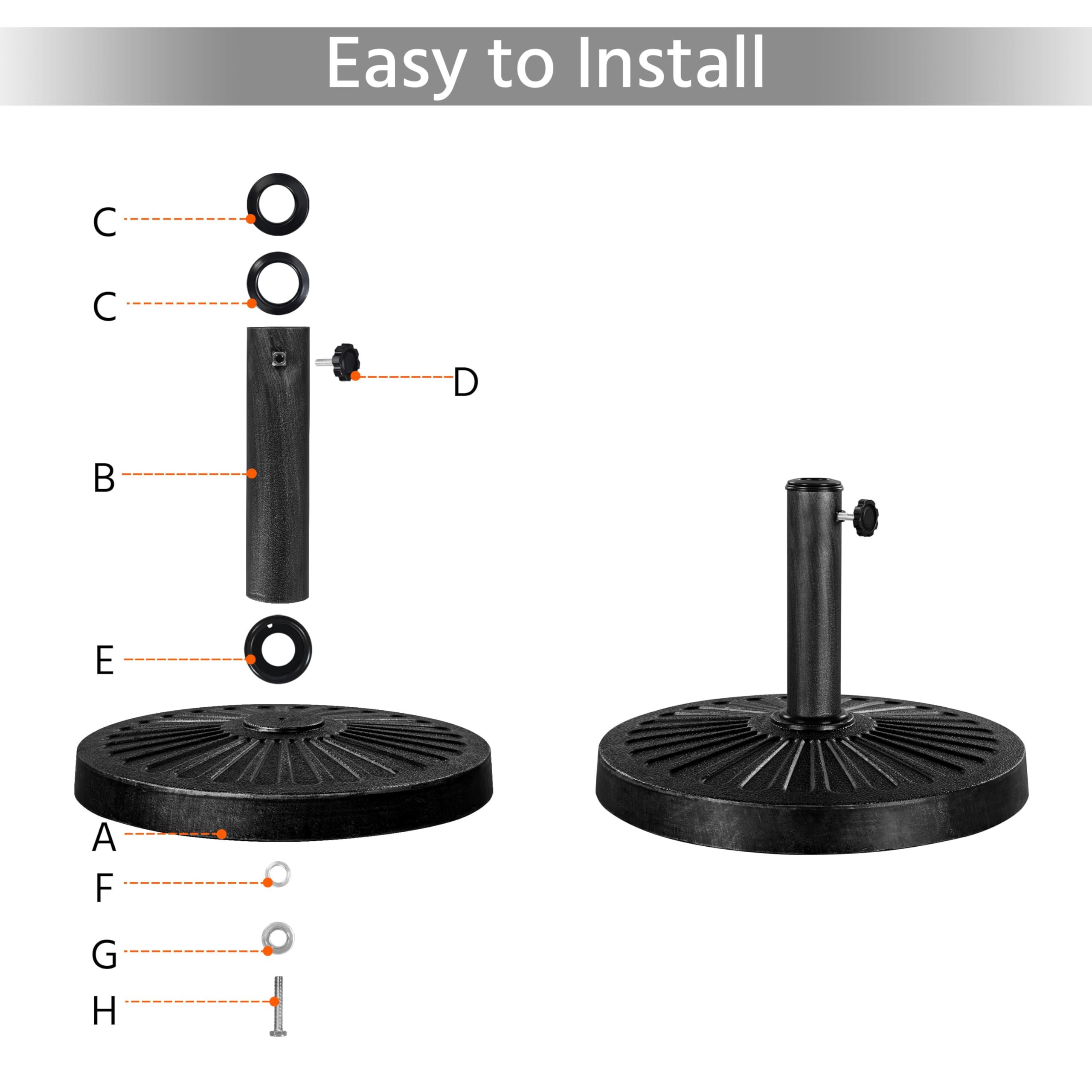 Yaheetech 10kg Patio Umbrella Stand Parasol Base Weight Heavy Duty Garden Parasol Stand Holder Round Iron Umbrella Base Stand Bronze