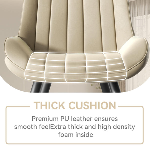 Hawthyhome Dining Chairs Set of 4 |Upholstered Chairs with 10cm Thick Seat Cushion •Upholstered Fabric Dining Chair •Kitchen Chair with Backrest •Modern Armchairs with Metal Legs •Dark Grey