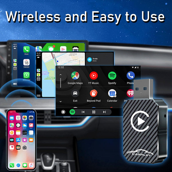 Wireless CarPlay Adapter 2024 Upgraded, Wireless CarPlay Dongle, Converts Wired CarPlay to Wireless, Plug and Play Car Play Wireless Adapter, Compatible with Cars from 2016 & iPhone iOS 12+（Black）