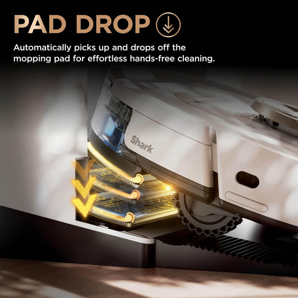Shark PowerDetect 2-in-1 Robot Vacuum & Mop, NeverTouch Pro 60-Day Self Empty, Self-Refill and Self-Clean Robot Vacuum with 3D & LiDAR Navigation, NeverStuck Obstacle Bypass, WiFi/App White