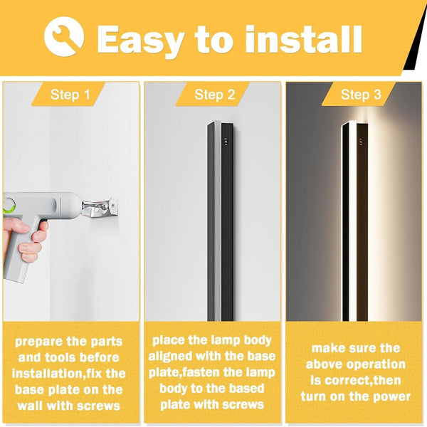 Mikeru 6500k Cool White Outdoor Wall Light, 150cm Modern Porch Wall Light, LED Vertical Long Acrylic Garden Fixture, IP65 Waterproof for Balcony, Living Room, Garage, Patio