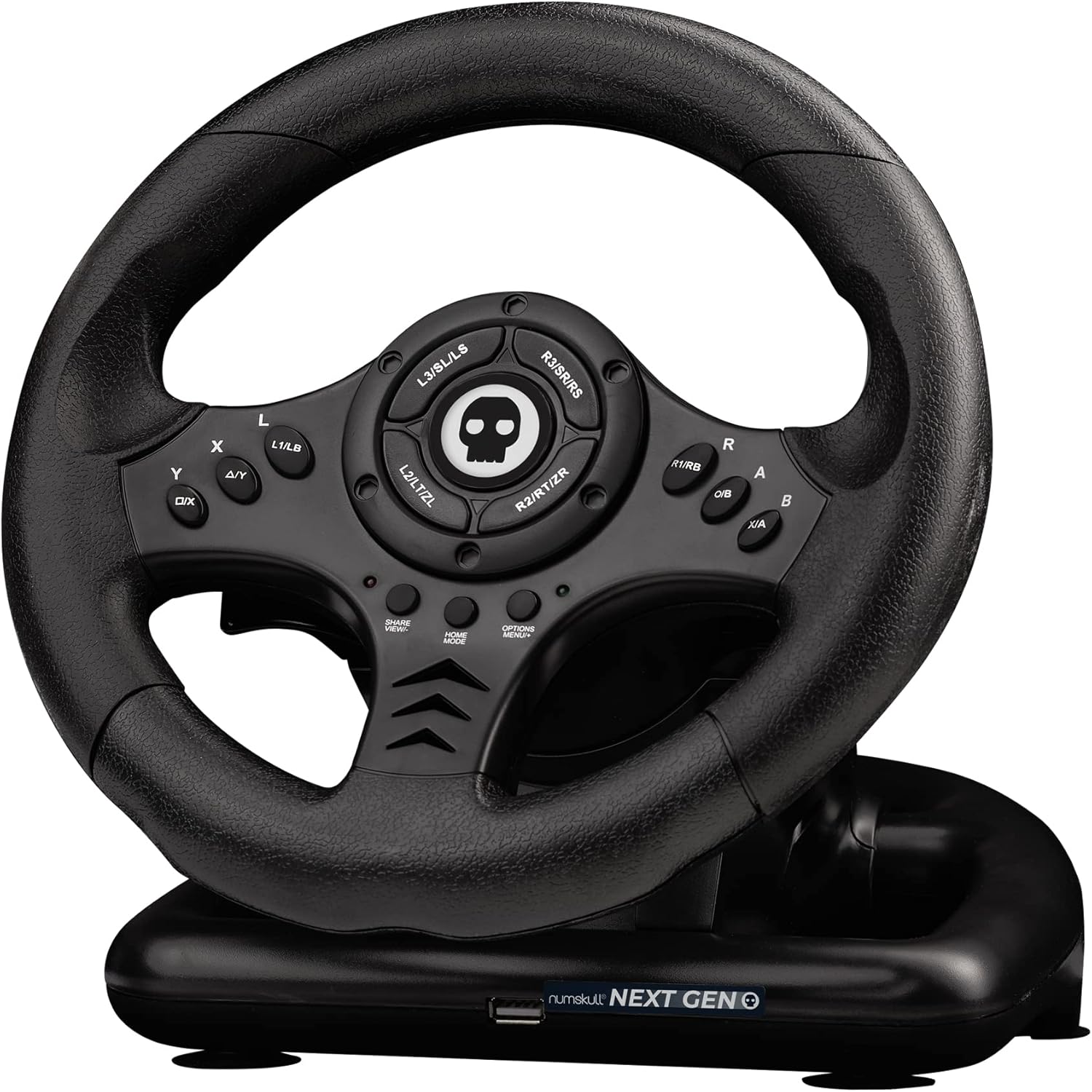 Numskull Next-Gen Pro Racing Wheel with Pedals and Shifter - Compatible with Xbox Series X|S, Xbox One, PS4, Nintendo Switch and PC - Realistic Steering Wheel Controller Accessory