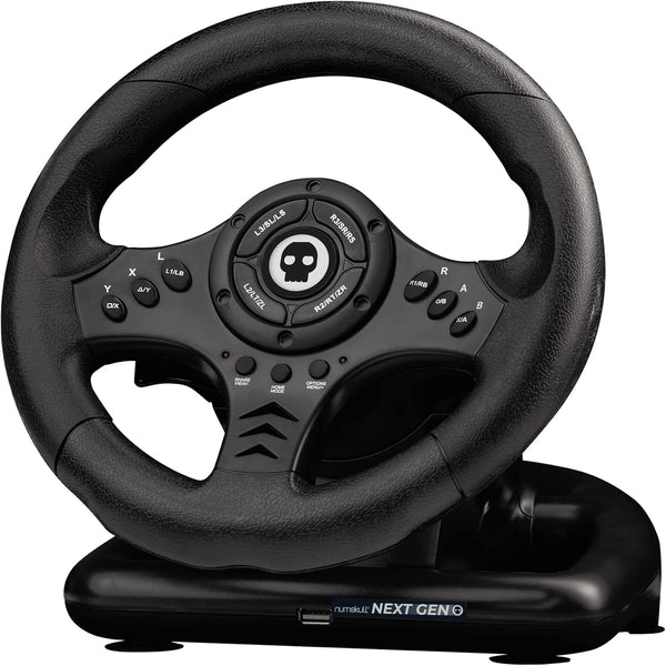 Numskull Next-Gen Pro Racing Wheel with Pedals and Shifter - Compatible with Xbox Series X|S, Xbox One, PS4, Nintendo Switch and PC - Realistic Steering Wheel Controller Accessory