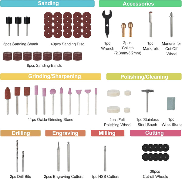 WORKPRO Cordless Rotary Tool kit 12V, Rotary Tool Set with 114 PCS Accessories, 5 Gears Variable Speed 7500-32000RPM, Powerful Engraver, Sander, Polisher, Perfect for DIY and Handmade