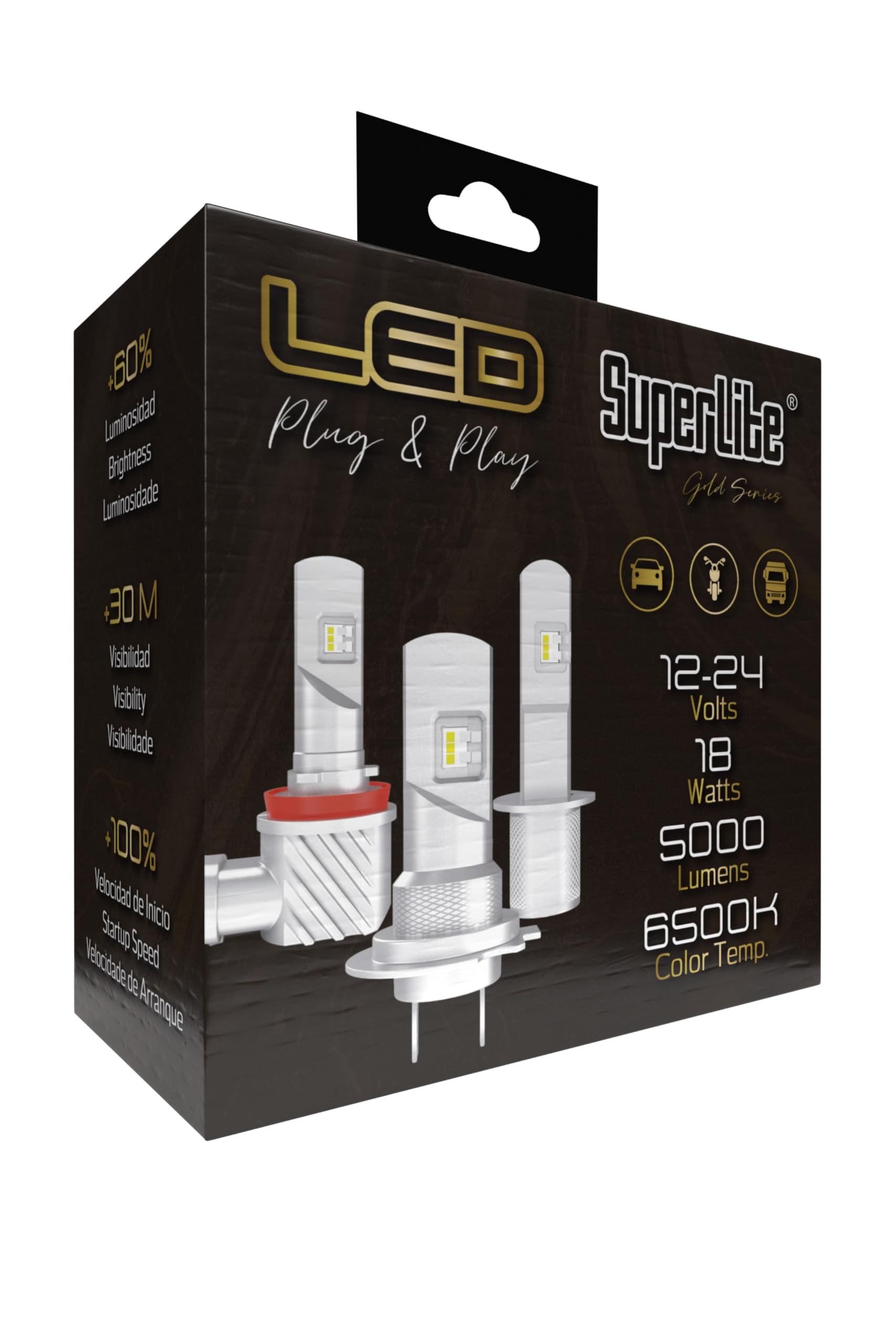 Superlite Set of 2 T10 Bulbs with 18 Leds from the Blue Series range. CanBus Technology and 6500K Colour Temperature. Ideal for Car and Truck.