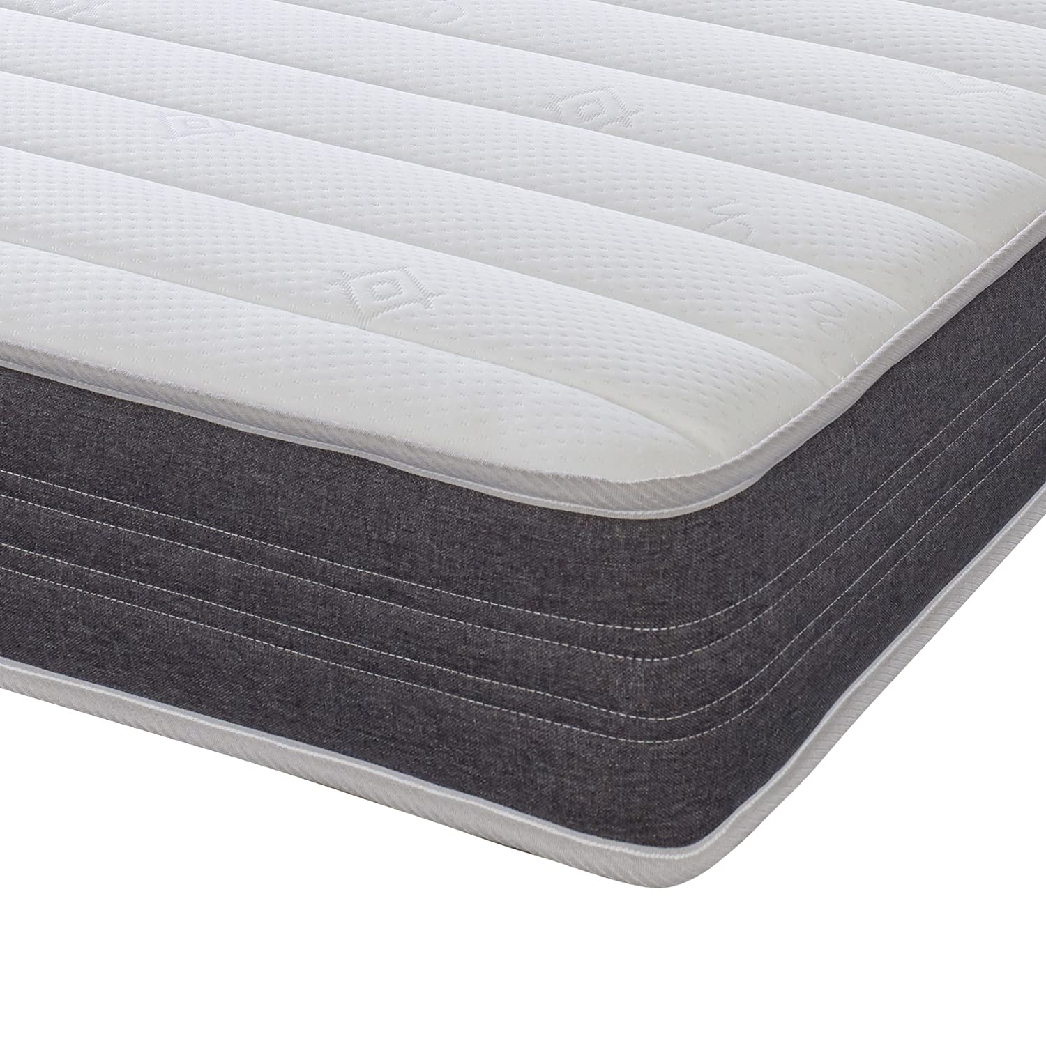 Extreme Comfort Sirocco Airflow Grey 18cms Deep Hybrid Spring & Memory Fibre Mattress, 3ft Single (3ft x 6ft3, 90cm x 190cm)