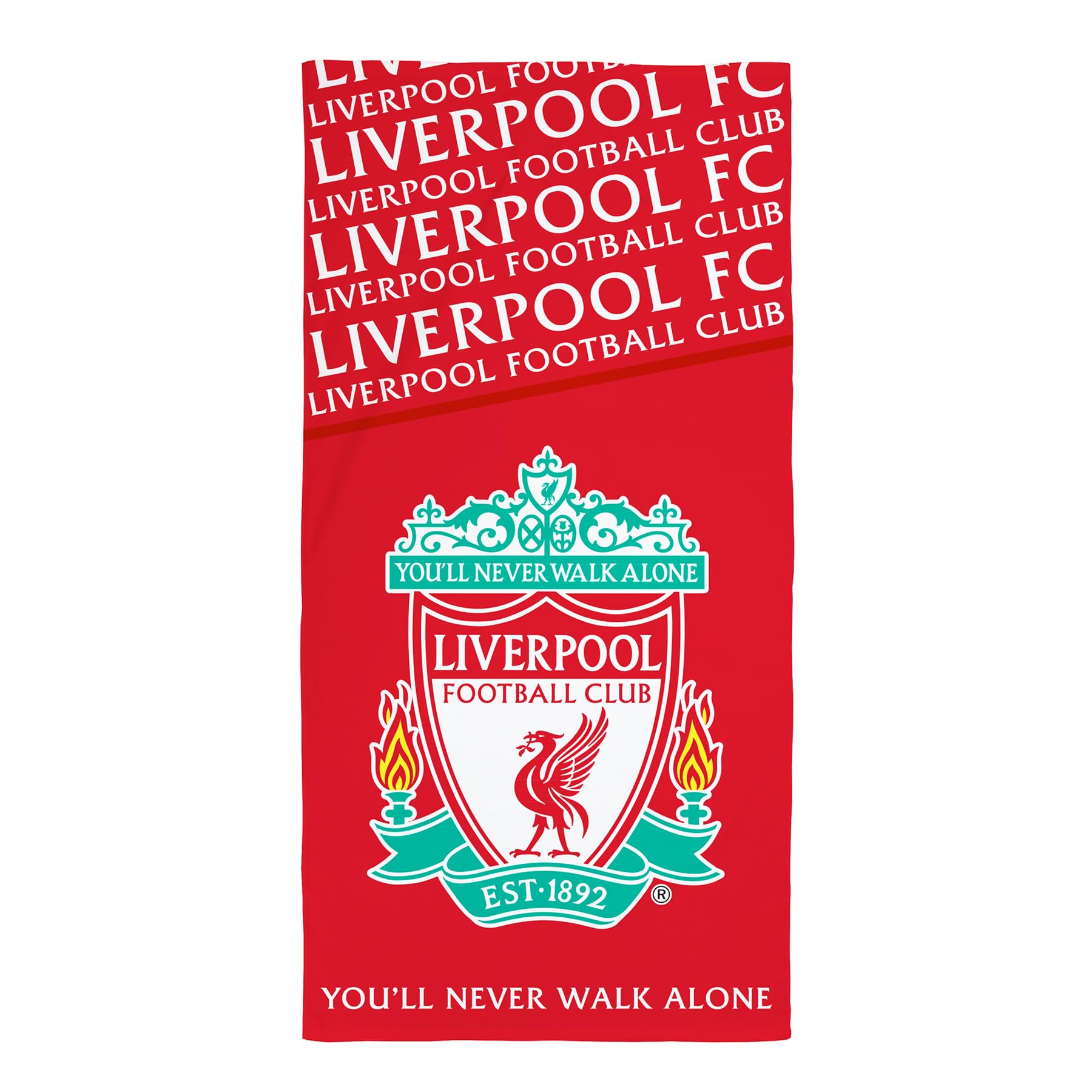 Character World Liverpool Official Towel | Super Soft Feel, Badge Football Club Design | Perfect for Home, Bath, Beach & Swimming Pool | One Size 75cm