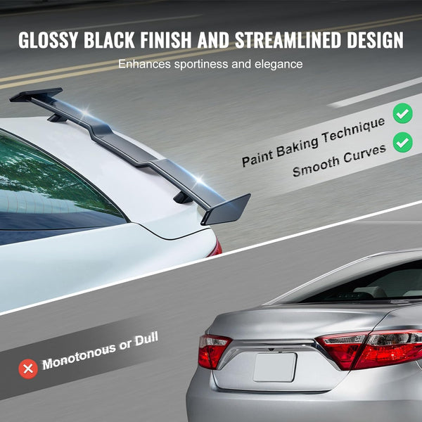 VEVOR GT Wing Car Spoiler, 57.9 inch Spoiler, Compatible with 2018-2023 Camry, High Strength ABS Material, Baking Paint, Car Rear Spoiler Wing, Racing Spoilers for Cars, Glossy Black
