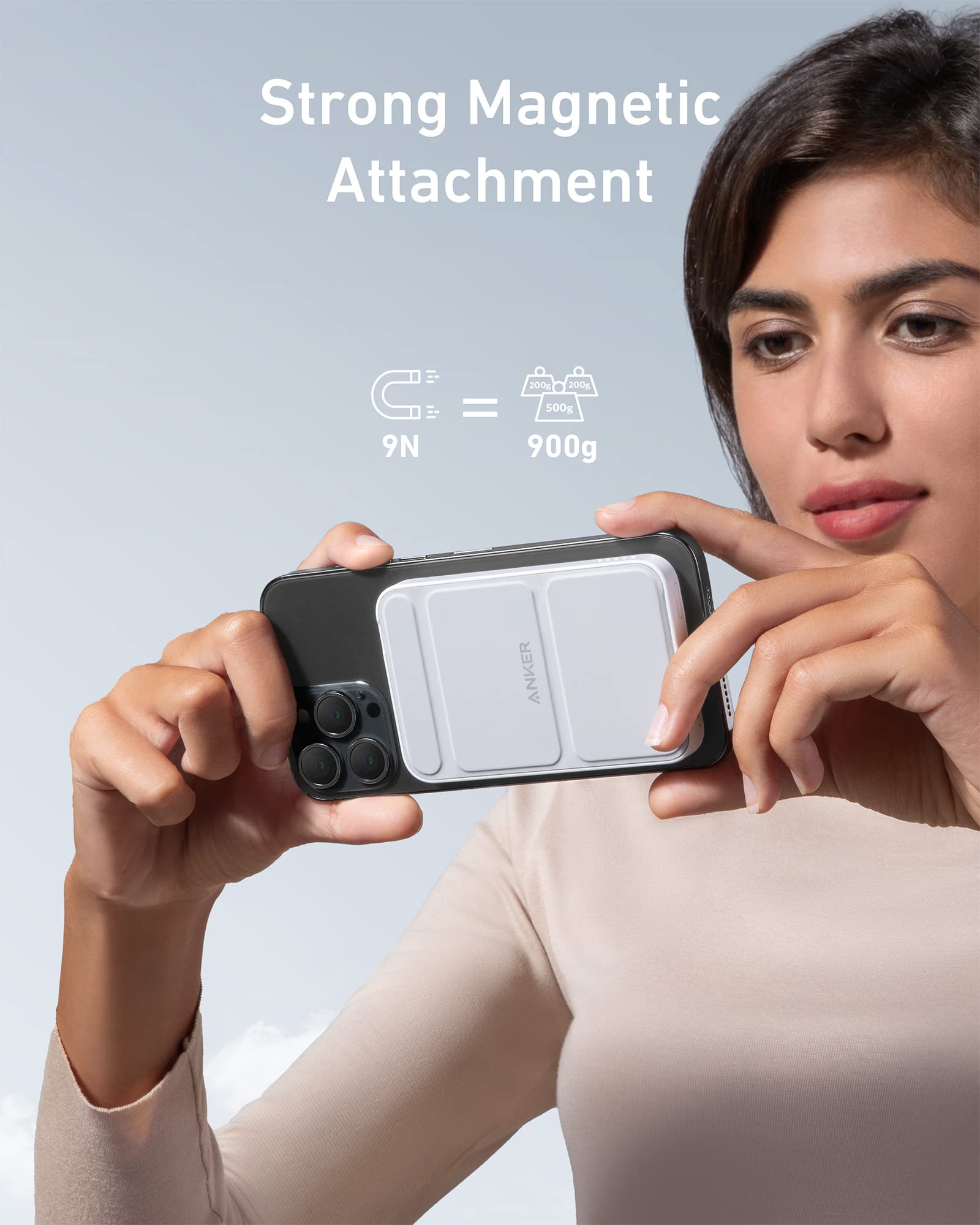 Anker Power Bank, 622 Magnetic Battery (MagGo), 5000mAh Foldable Magnetic Wireless Portable Charger and USB-C for iPhone 16/16 Plus/16 Pro/16 Pro Max, iPhone 15/14/13/12 Series