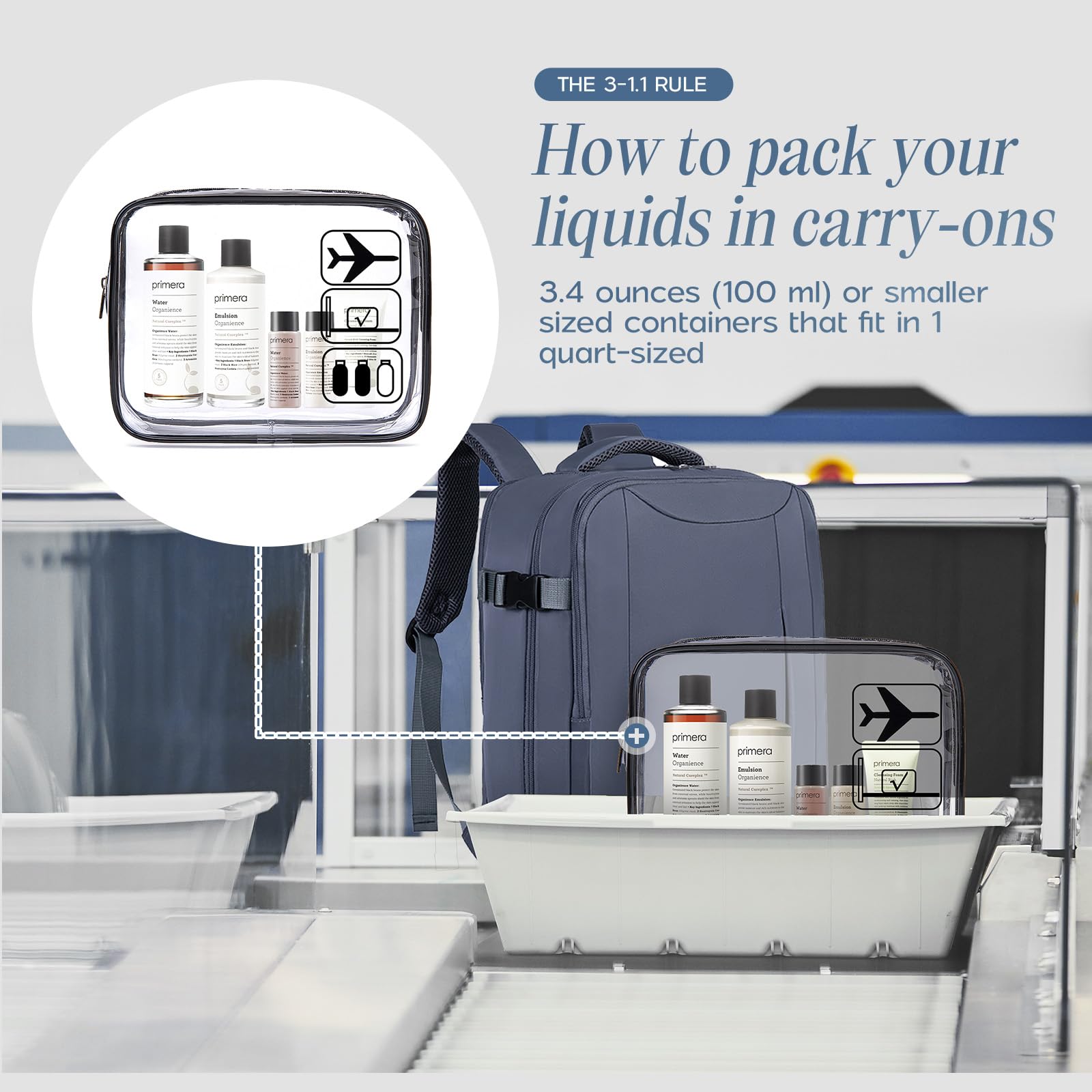 Xkdoai for Ryanair Cabin Bags 40x20x25, Travel Backpack with TSA Approved Clear Bag, Travel Bag Underseat Carry-ons Hand Luggage Bag for Travelling Casual Daypack for Ryan Air Plane