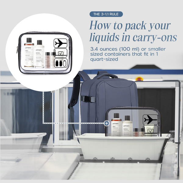 Xkdoai for Ryanair Cabin Bags 40x20x25, Travel Backpack with TSA Approved Clear Bag, Travel Bag Underseat Carry-ons Hand Luggage Bag for Travelling Casual Daypack for Ryan Air Plane