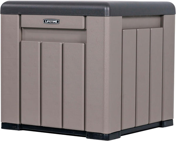 LIFETIME Outdoor Storage Box, 51 x 51 x 51 cm, 95 Litre, Square Storage Chest, UV Protection, Storage Bench, Large Toy Chest, Patio Furniture, Garden Cabinets
