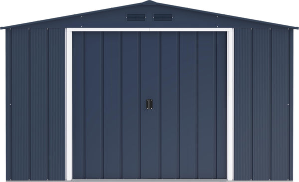 Duramax ECO 8 x 8 (6.35 m2) Metal Garden Storage Shed, Hot-Dipped Galvanized Metal Garden Shed, Tool Storage Shed, Strong Reinforced Roof Structure, Maintenance-Free Metal Shed, Anthracite