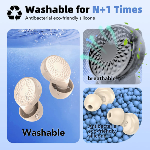 Ear Plugs for Sleep Noise Cancelling -45dB, Customized Soft Earplugs for Concert, 0 Pressure, Reusable Ear Plug for Noise Reduction with Case & 8 Eartips, for Sleep, Working, Studying, Traveling