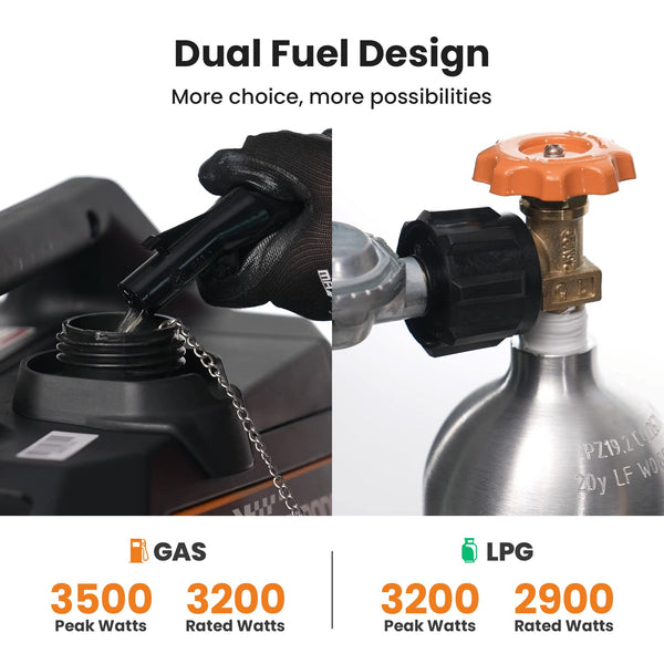 maXpeedingrods 5500W Portable Inverter Generator Petrol Silent Pure Sine Wave Generator for Camping, RV Travel,Home,or Jobsites