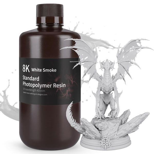 ELEGOO 8K 3D Printer Resin, Standard Photopolymer Resin 405nm UV-Curing Resin, Best for 8K/9K/12K/14K/16K LCD 3D Printer Space Grey 1000G