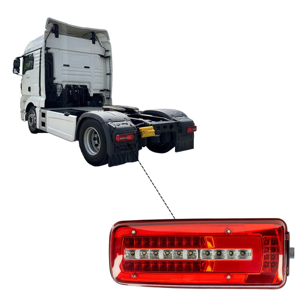 Driver Right Side Full LED Tail Light Rear Lamp 24V with Reverse Buzzer Alarm for DAF Truck XF CF LF XG XD
