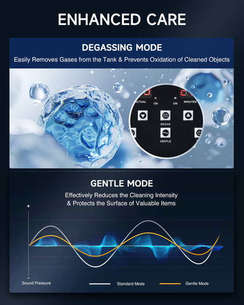 CREWORKS 6L Digital Ultrasonic Cleaner, 1.6 gal. Ultrasonic Cleaning Machine with Degas & Gentle Modes, 180W Professional Ultrasound Cleaner with 300W Heater and Timer for Glasses