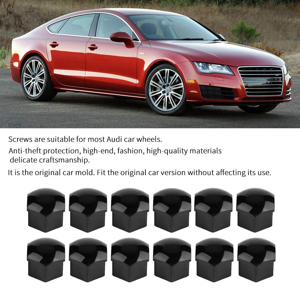 Universal Wheel Nut Cover Protective Bolt s Wheel Nut Rim Cover Anti Dust Stopper Cover 20pcs 17mm Nut Car Wheel Auto Hub Screw Anti theft Cover (Black)