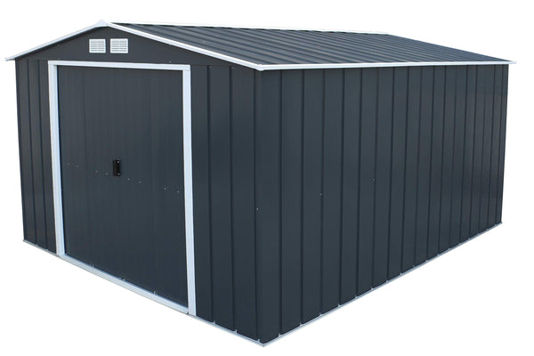 Duramax ECO 8 x 8 (6.35 m2) Metal Garden Storage Shed, Hot-Dipped Galvanized Metal Garden Shed, Tool Storage Shed, Strong Reinforced Roof Structure, Maintenance-Free Metal Shed, Anthracite