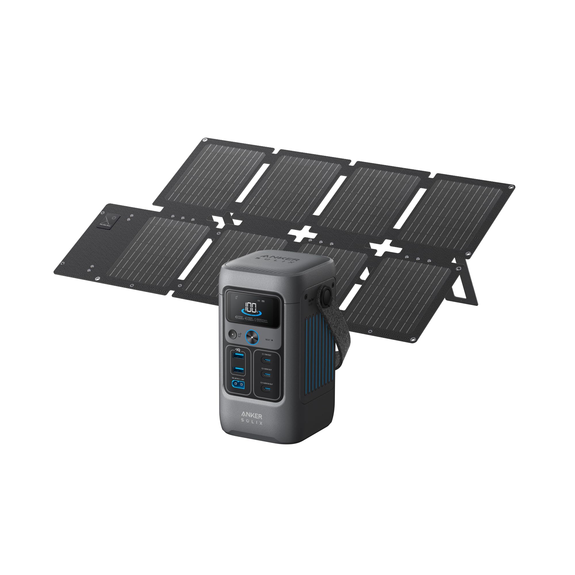 Anker SOLIX C200 DC Power Bank Station, 192Wh Portable Power Station, LiFePO4 Battery, 200W Solar Generator, for Outdoor Camping, Traveling, and Emergencies (No Wall Adapter Included)