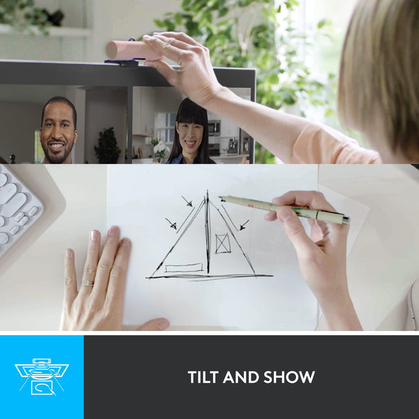 Logitech Brio 500 Full HD Webcam with Auto Light Correction, show Mode, Dual Noise Reduction Mics, Webcam Privacy Cover, Works with Microsoft Teams, Google Meet, Zoom, USB-C Cable, Streaming - White