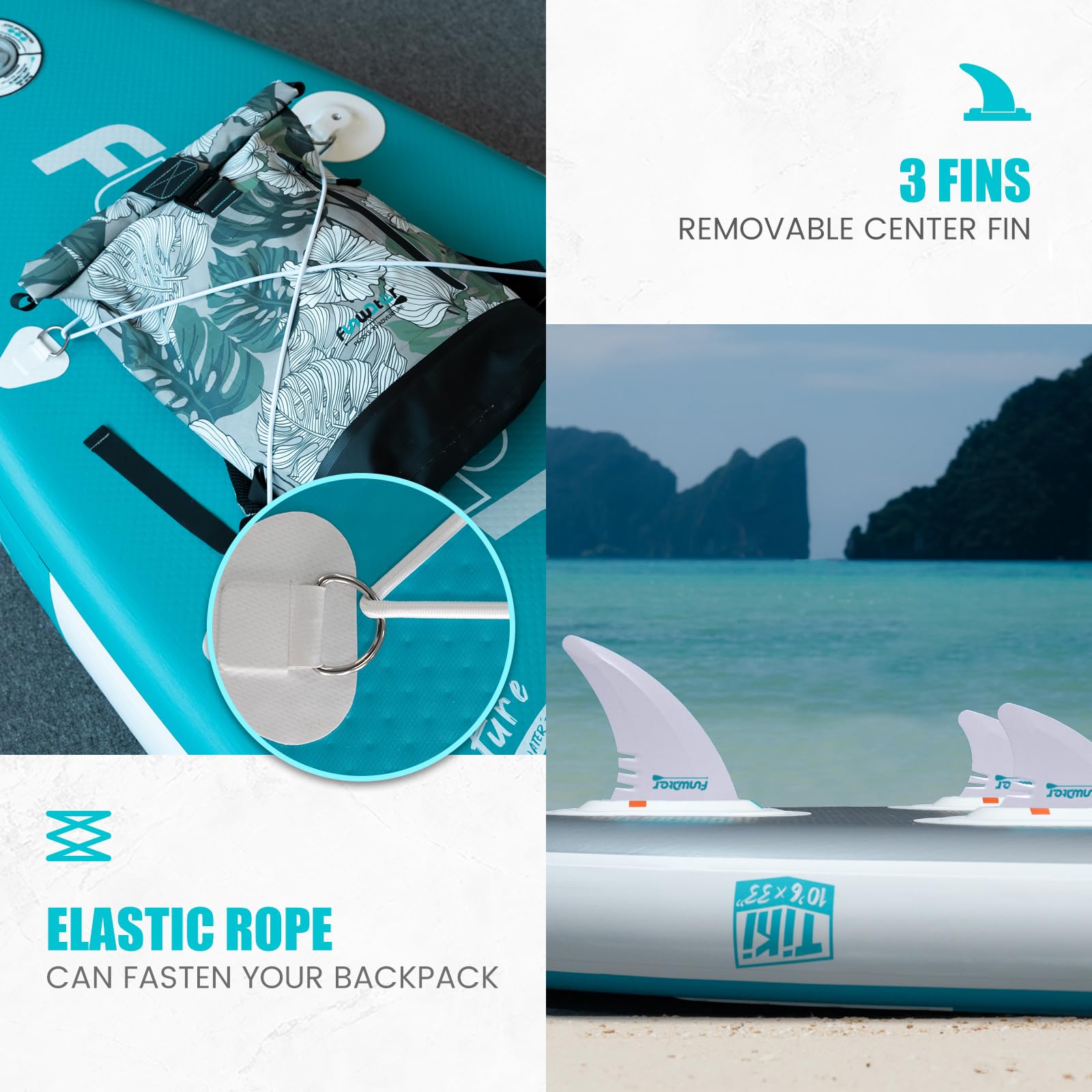 FunWater Inflatable Stand UP Paddle Board Ultra-Light Green Pink Everything Included ISUP, Adj Paddle, Pump, SUP Backpack, Leash, Waterproof Bag, Non-Slip Deckpad Youth