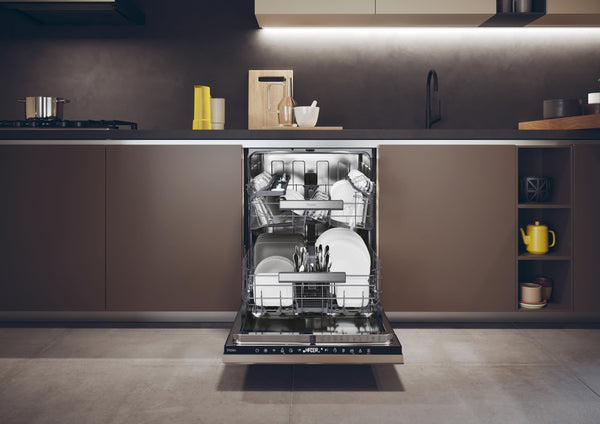 Haier XI1C3TB2FB-80 I-Pro Shine Series 4 Integrated Dishwasher, 11 place Setting, Black Bezel, C Rated