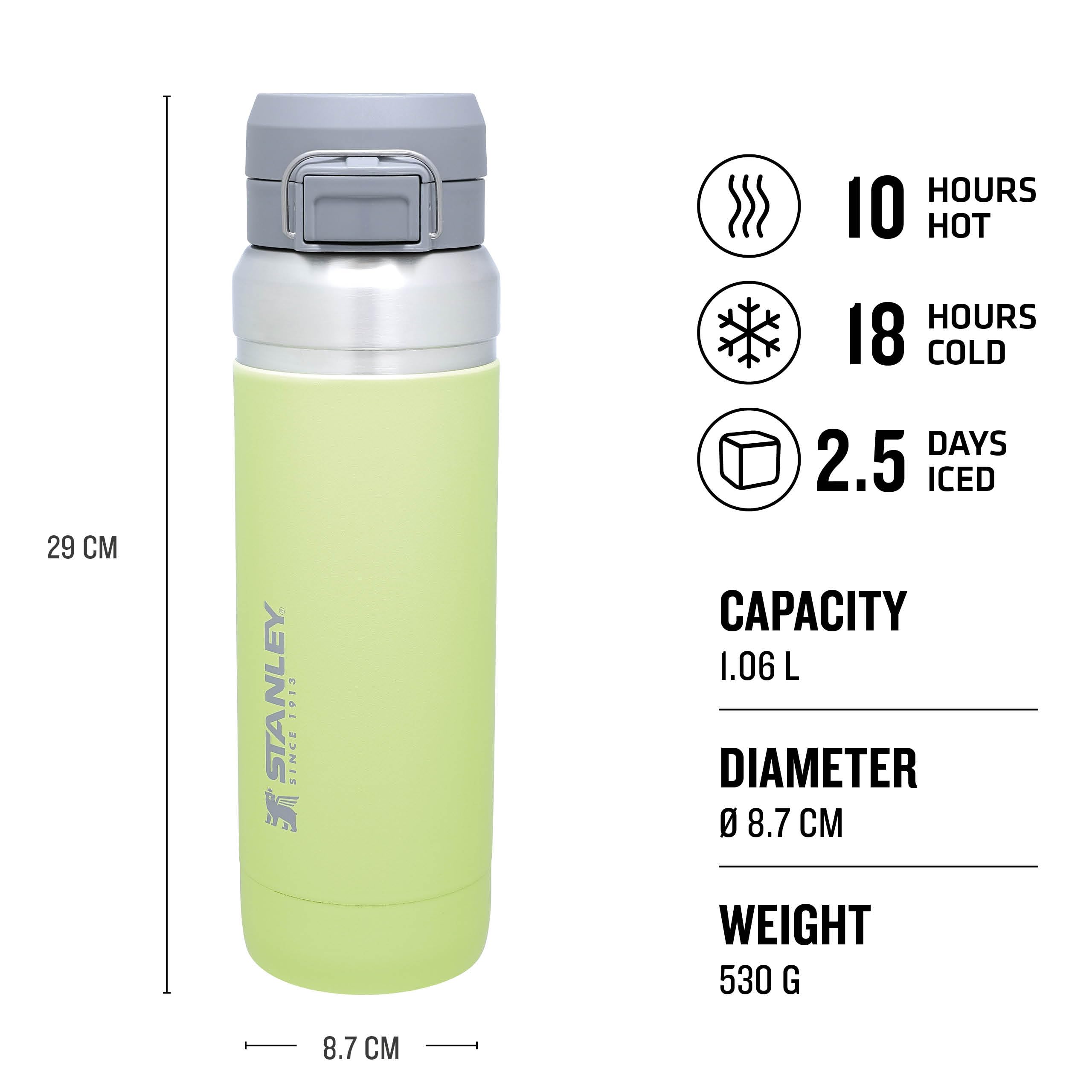STANLEY Quick Flip Stainless Steel Water Bottle 0.47L - Keeps Cold For 7 Hours - Leakproof - BPA-Free Thermal Flask - Dishwasher Safe - Cup Holder Compatible