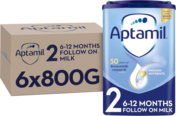2 Follow On Baby Milk Powder, 6-12 Months, 800g (Pack of 6) - Packaging May Vary