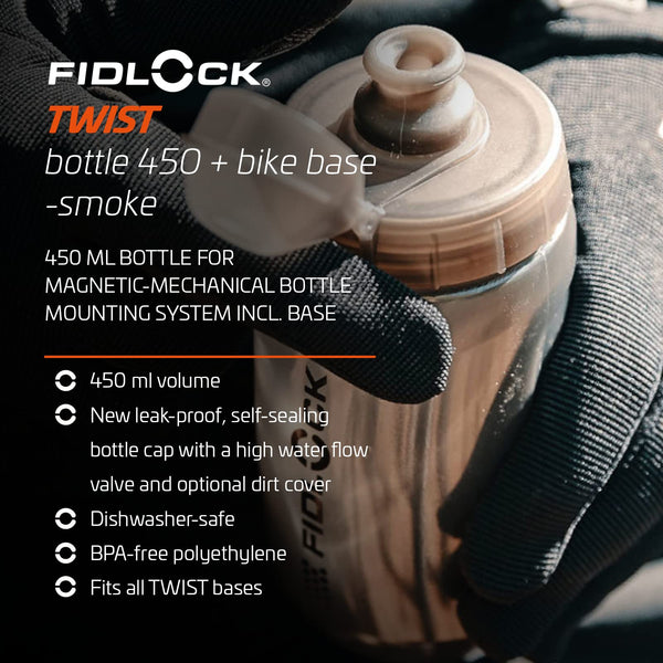 Fidlock Twist Trinkflasche 450ml Fahrrad Halterung Magnetisch Rahmen Wasserflasche Befestigung, 09611(TBL)