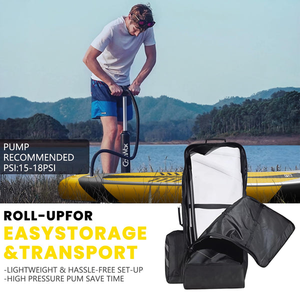 CalmMax Inflatable Stand Up Paddle Board 10'6"×32"×6" SUP Package with Non-Slip Deck, Pump, Paddle, Leash, Waterproof Backpack for Youth & Adult