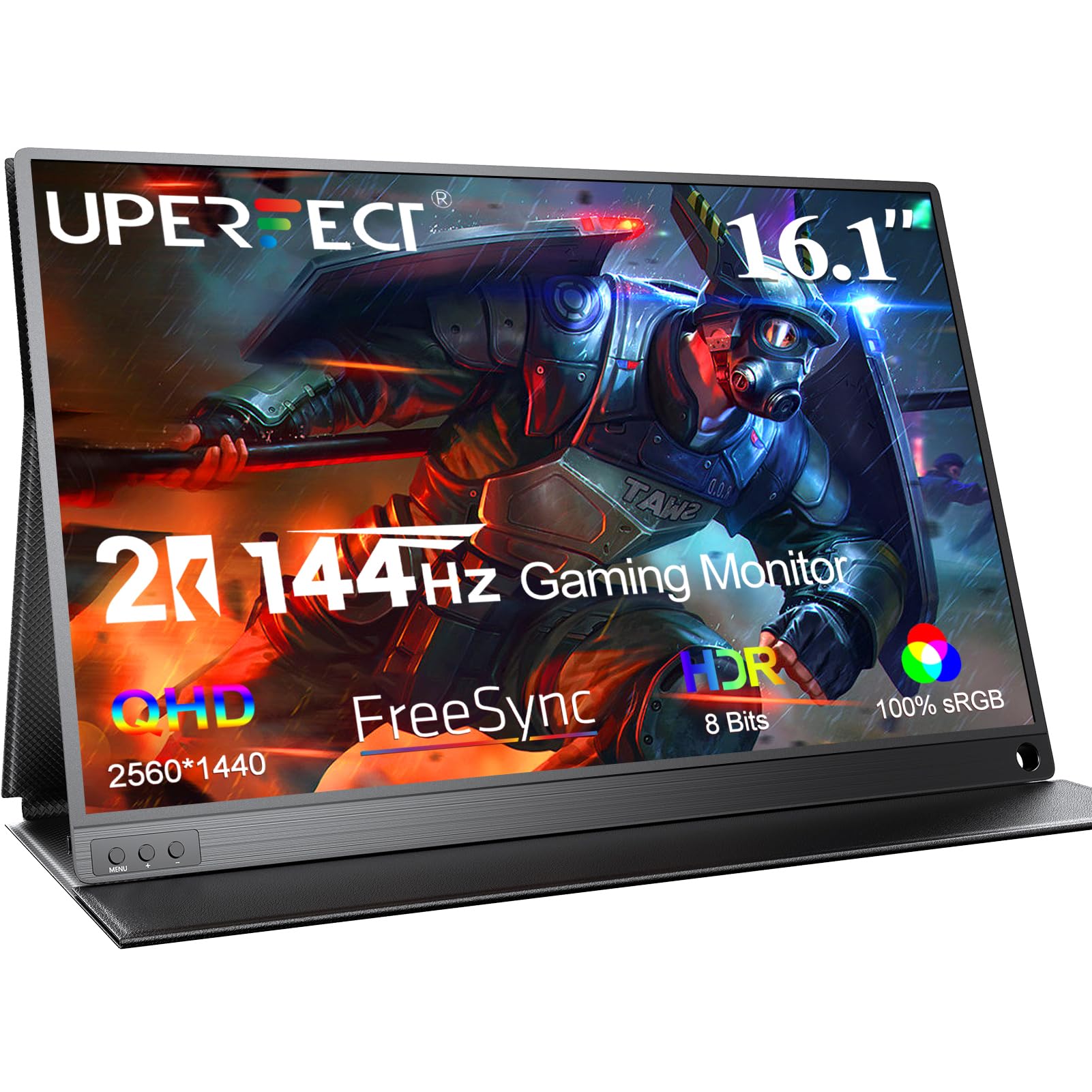 UPERFECT Portable Monitor 18.5 Inch 120Hz，Portable Gaming Monitor 1080P FHD 100% sRGB Matte Screen, IPS HDR FreeSync Speaker HDMI USB C Monitor, VESA & Smart Cover