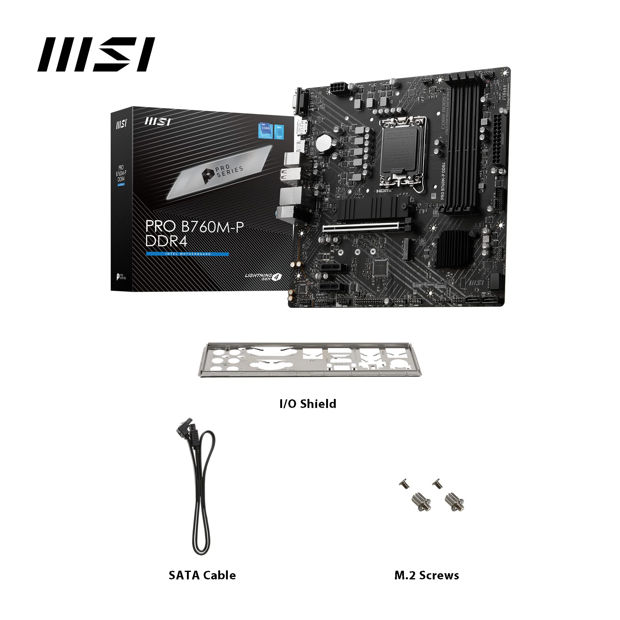 MSI B760 GAMING PLUS WIFI DDR4 Motherboard, ATX - Supports Intel 14th, 13th & 12th Gen Core Processors, LGA 1700 - DDR4 Memory Boost 5333+MHz/OC, 1x PCIe 4.0 x16, 2 x M.2 Gen4, 2.5G LAN, Wi-Fi 6E