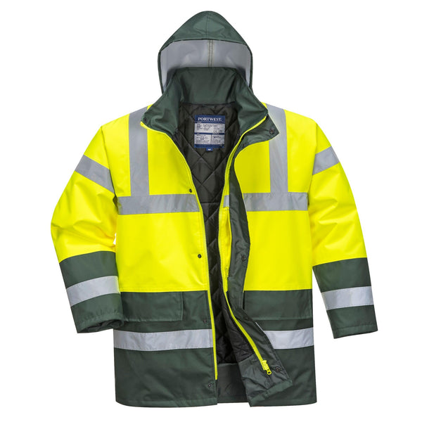 Portwest S466 Men's Waterproof Hi Vis Traffic Jacket - Reflective Safety Coat