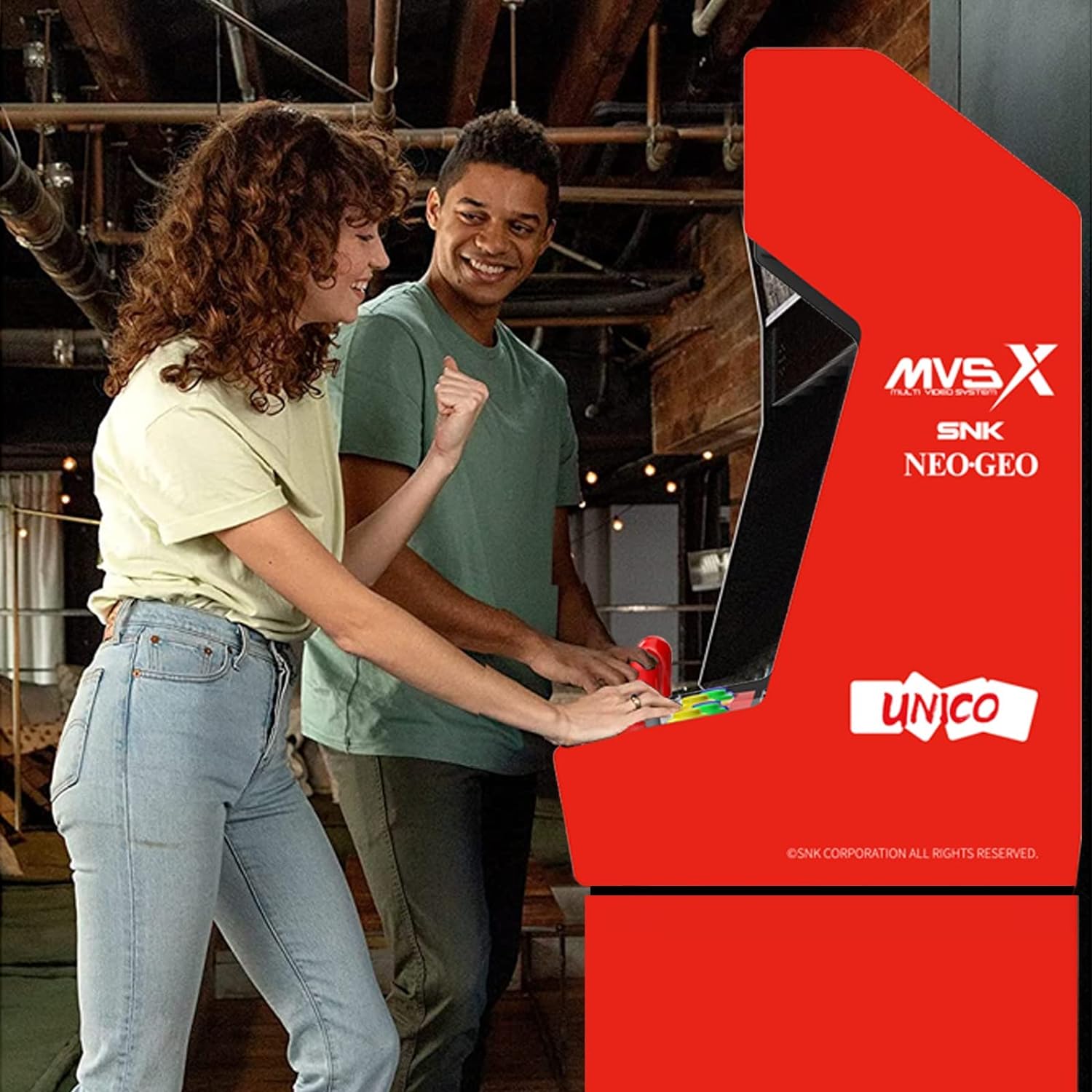 UNICO MVSX Home Arcade, Preloaded 50 SNK Neo Geo Official Licenced Retro Games, Support Two players to Play Games Concurrently, Including The King of Fighters/Metal Slug and More