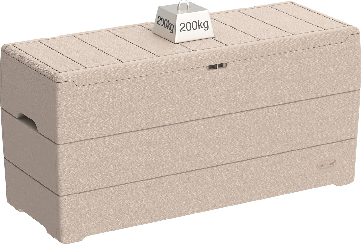 Duramax Cedargrain Durabox 270 Litre/ 71 Gallons plastic storage box, Outdoor Deck Garden Furniture Organizer, Lockable Lid, Plastic Cushion Box with