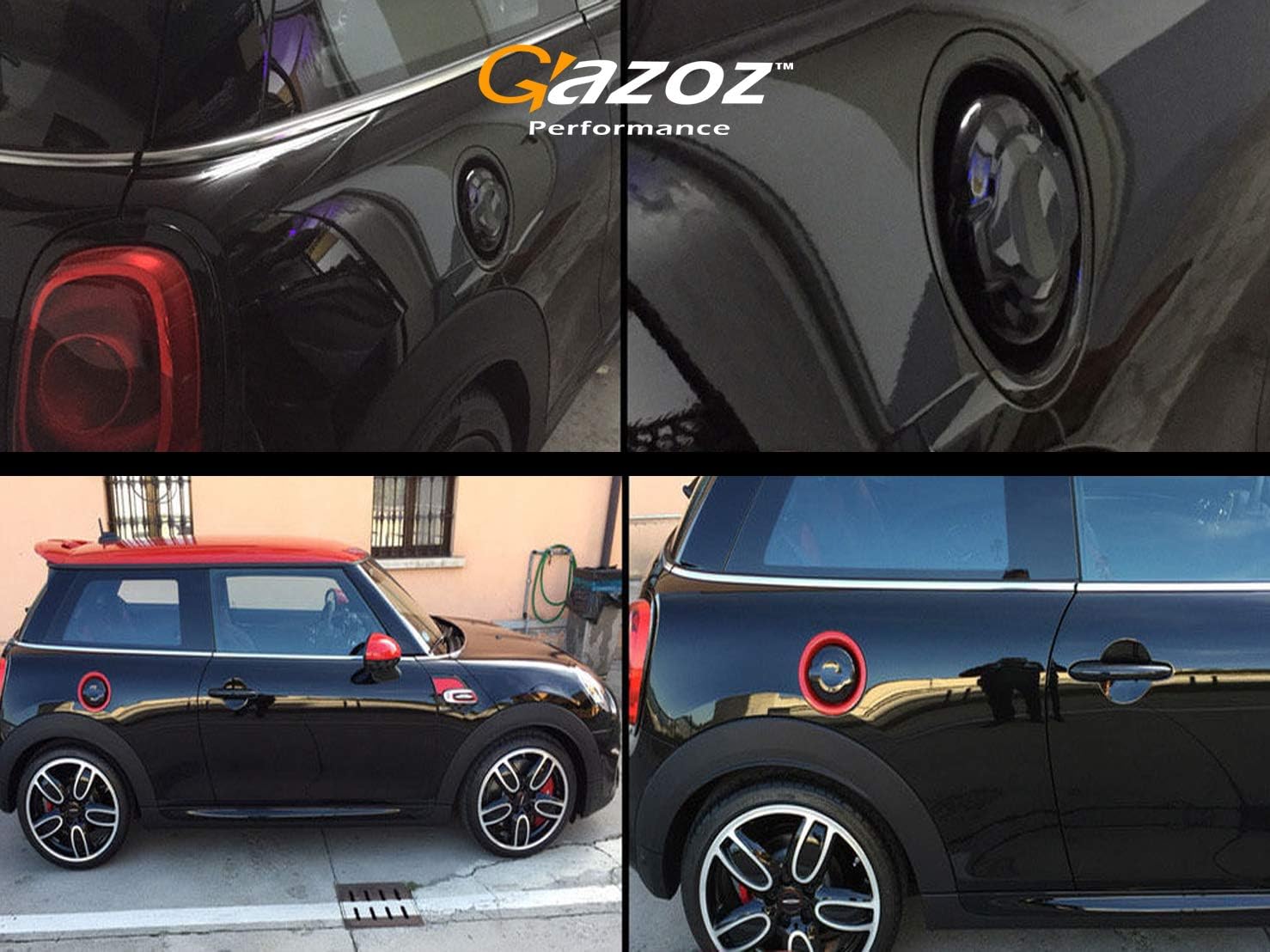 GAZOZ PERFORMANCE Black Glossy Fuel Tank Cap Cover for Mini Cooper F54, F55, F56, F57, F58, F59 Models