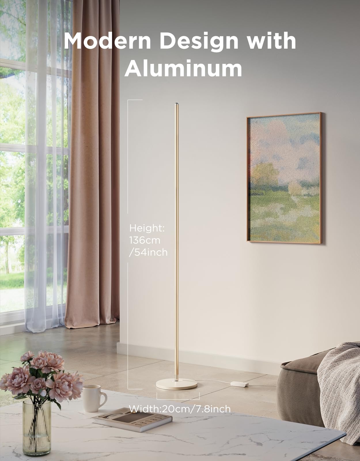 Govee LED Floor Lamp, RGBIC Modern Corner Lamp, Smart Standing Lamp with 61 Scene Modes,Music Sync, Black Corner Floor Lamp for Living Room, Bedroom