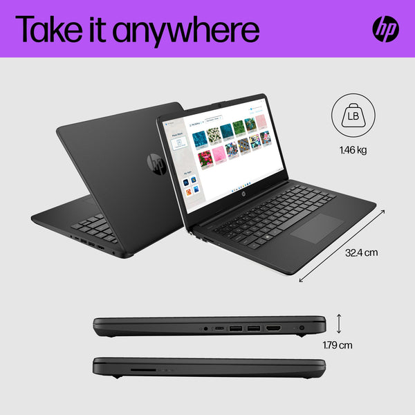 HP 14" Laptop, Intel Core i5-1235U Processor, 8 GB RAM, 512 GB SSD, Intel Iris Xe Graphics, FHD Display, Up to 8hrs battery, Win 11, Dual Speakers, Natural Silver, 14s-dq5005sa