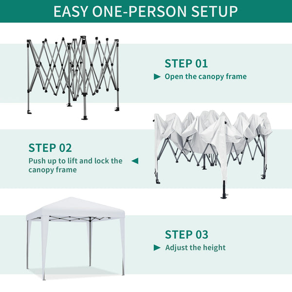 YITAHOME 3x3Meter Instant Heavy Duty Pop Up Gazebo, Folding Garden Camping Party Tent Canopy Marquee with Roller Bag